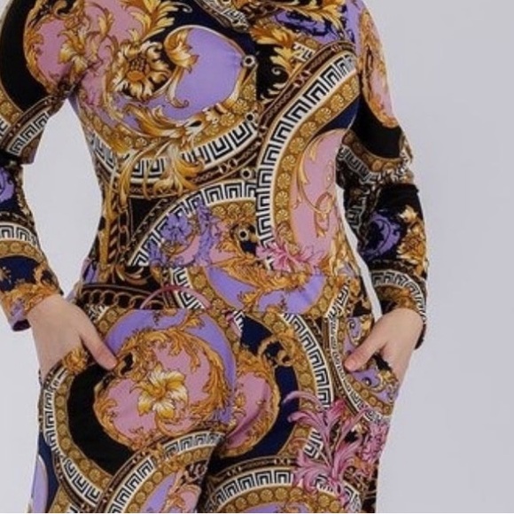 NWOT SOFT AND STRETHCY MULTI-PRINT JUMPSUIT - Picture 4 of 4